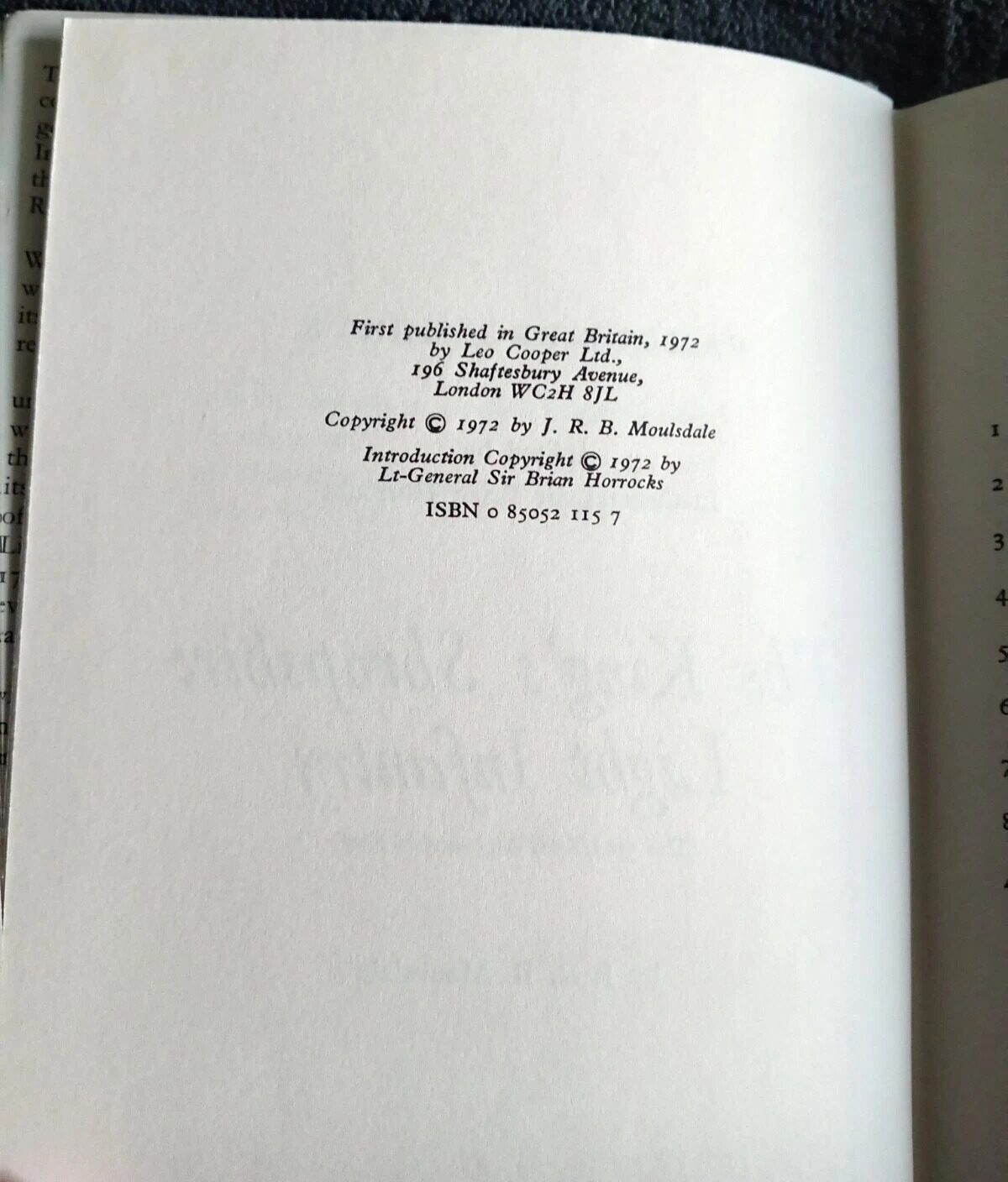 The King's Shropshire Light Infantry: Hardback Book by J.R.B. Moulsdale - Image 4