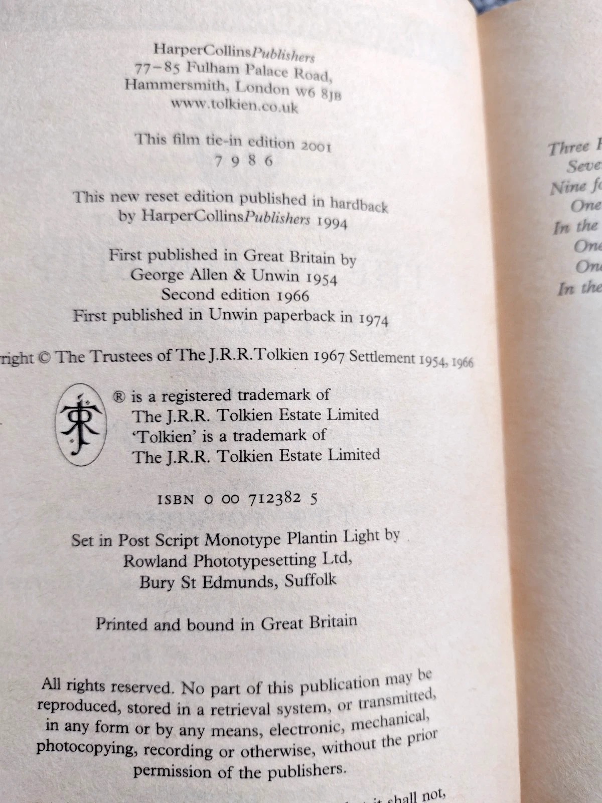 The Lord of The Rings Part One The Fellowship of the Ring J R R Tolkien