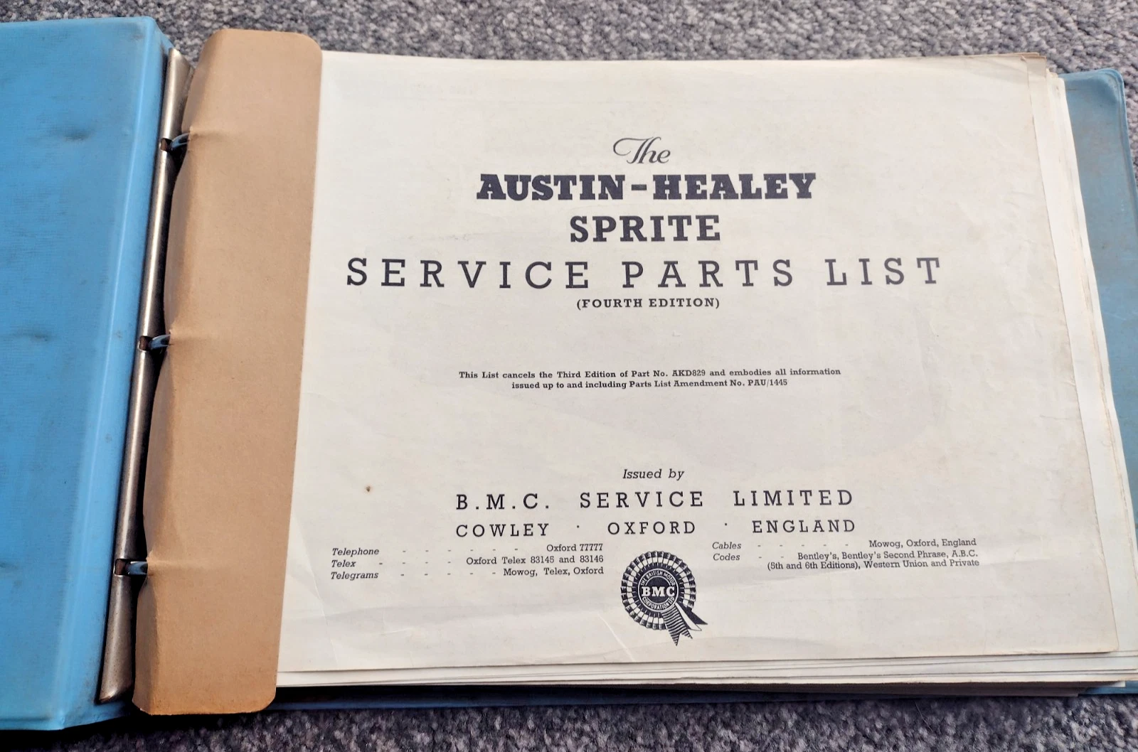 The Austin-Healey Sprite Service Parts List Fourth Edition