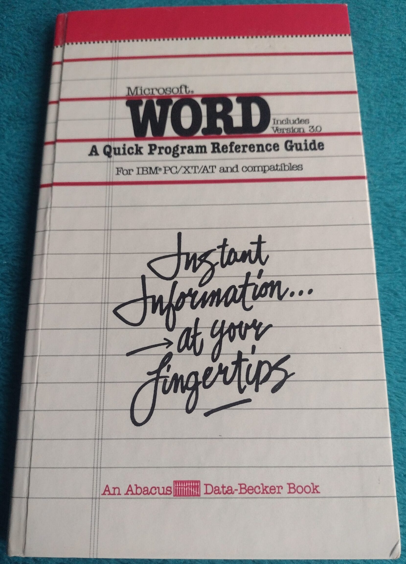 Microsoft WORD A Quick Program Reference Guide Hardback Book 1987 Kamphausen & Wiesa