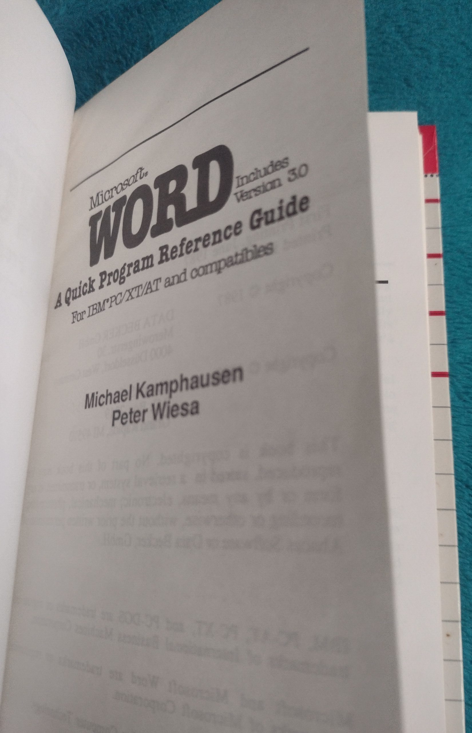 Microsoft WORD A Quick Program Reference Guide Hardback Book 1987 Kamphausen & Wiesa - Image 9