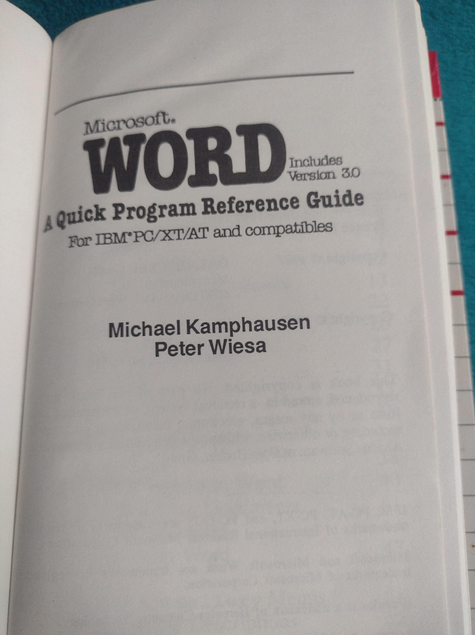 Microsoft WORD A Quick Program Reference Guide Hardback Book 1987 Kamphausen & Wiesa - Image 10