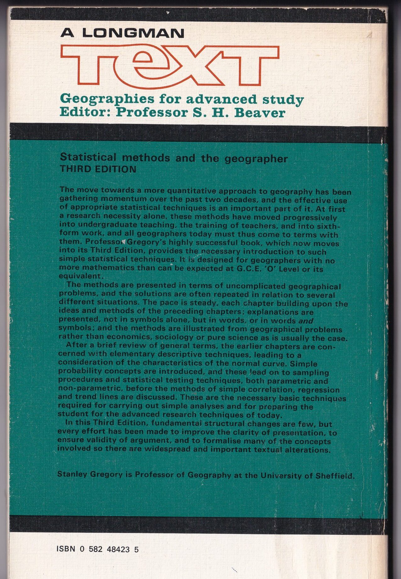 Statistical Methods and the Geographer