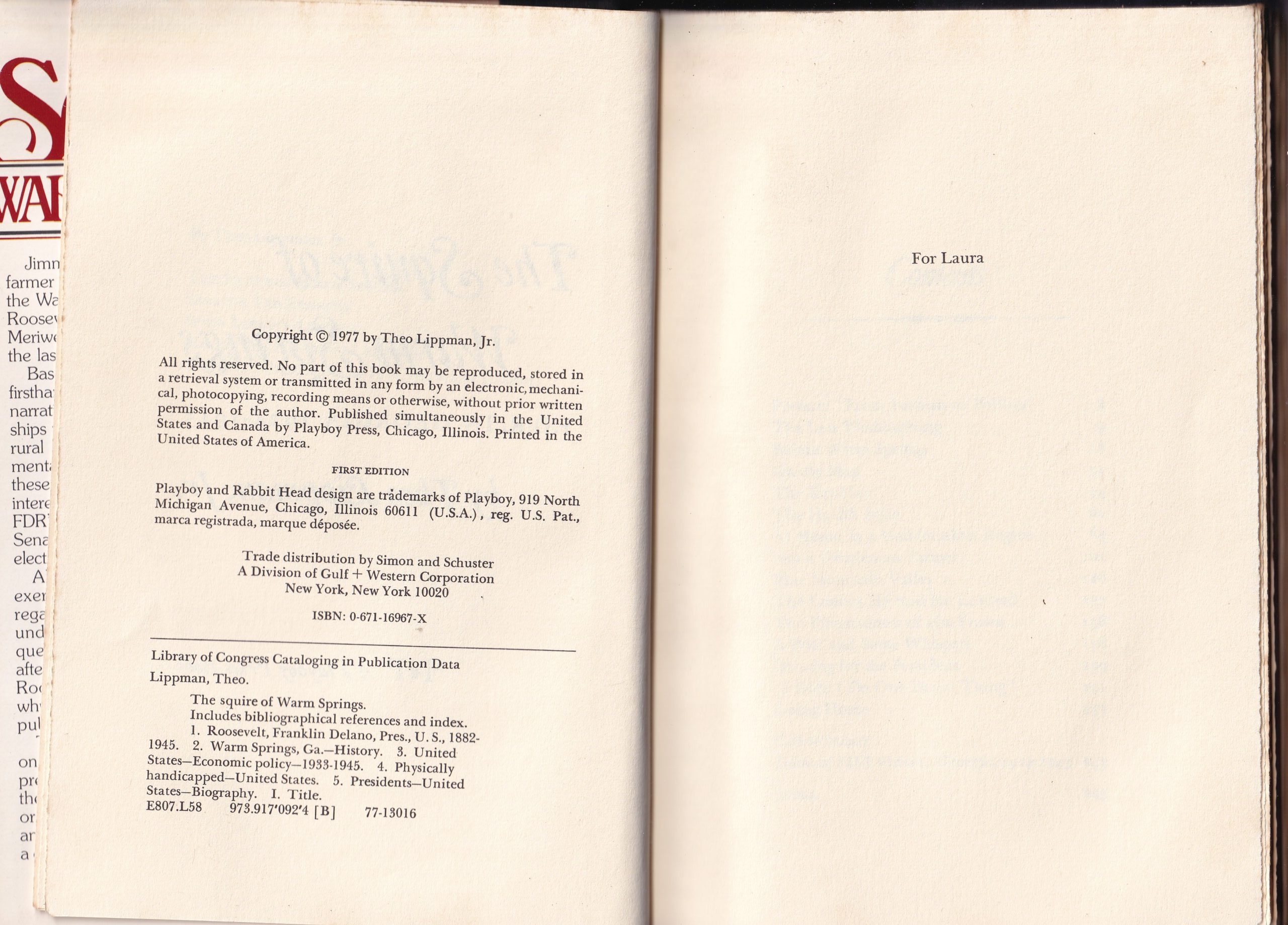 The Squire of Warm Springs Hardback First Edition