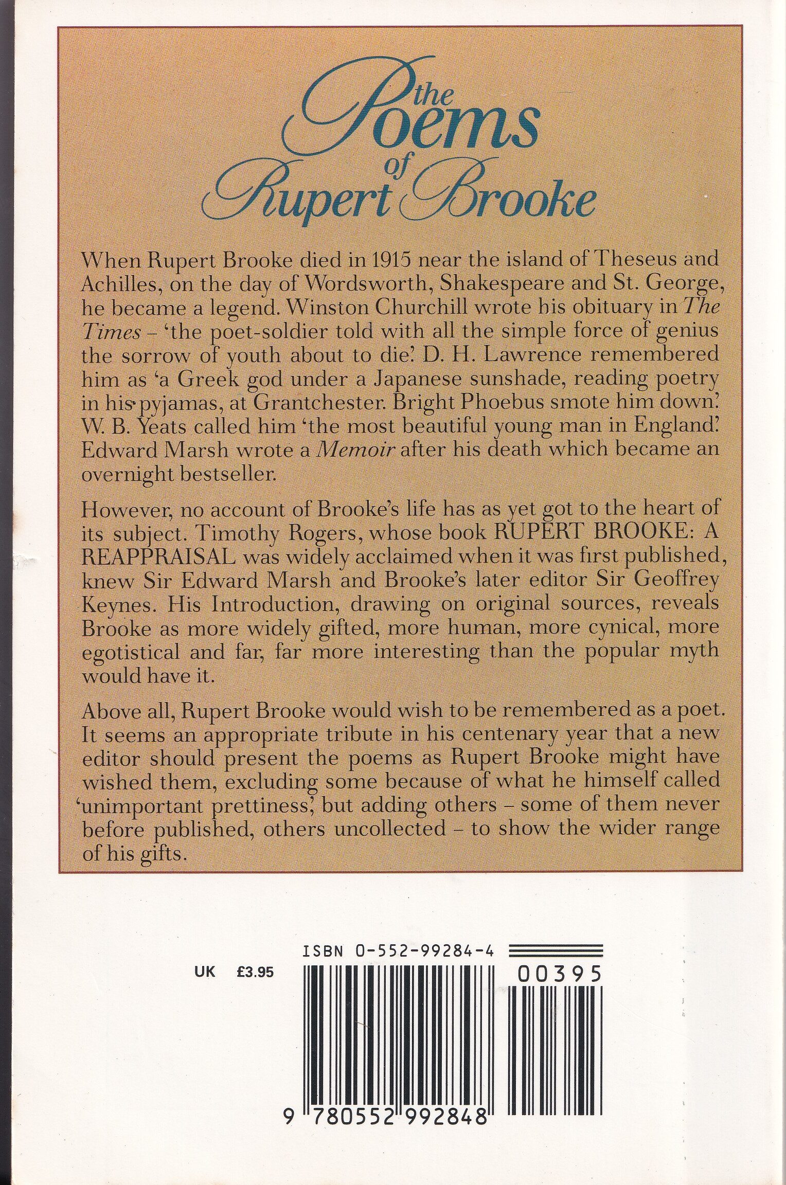 The Poems of Rupert Brooke – A Centenary Edition, Black Swan