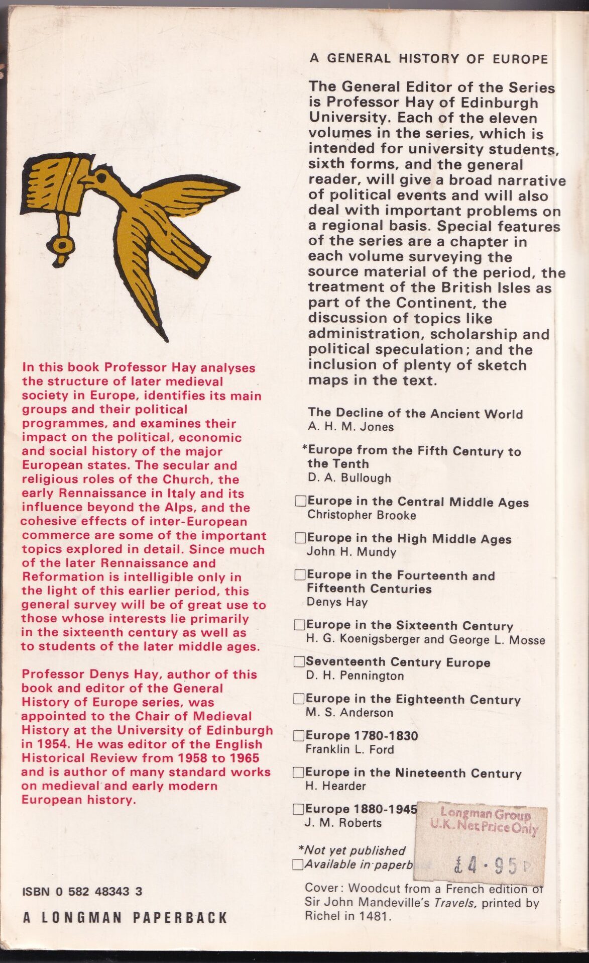 A General History of Europe – Europe in the Fourteenth and Fifteenth Centuries