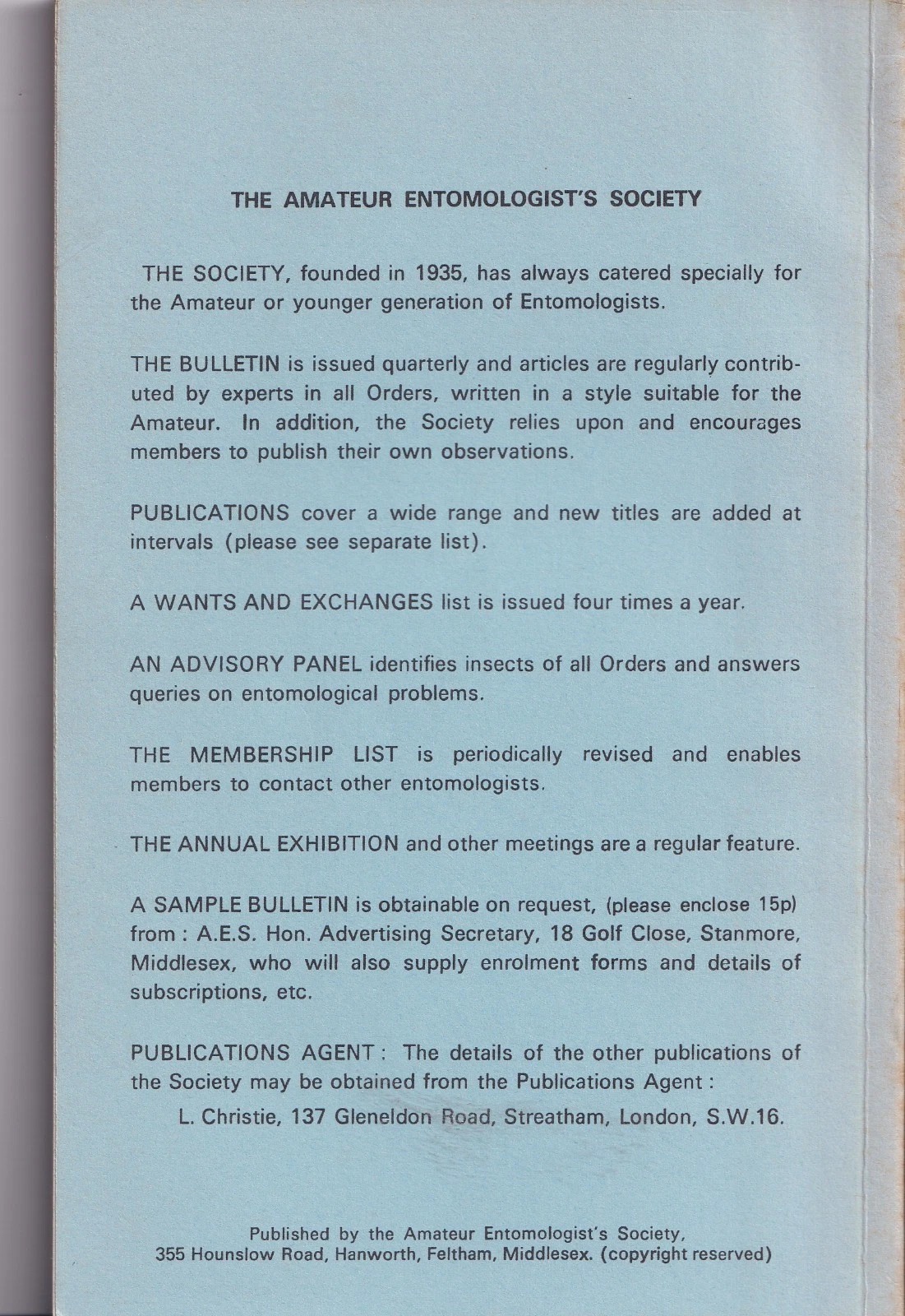 A Lepidopterist's Handbook – Richard Dickson (1976)
